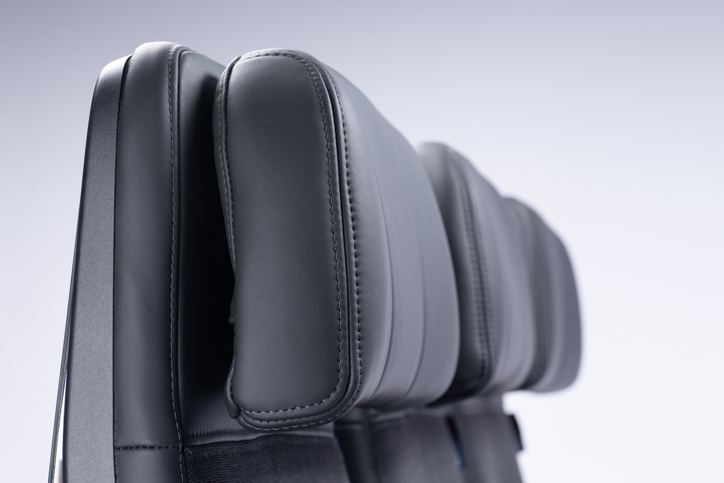 Falcon Aircraft Seat showing four or six way headrest by Mirus Aircraft Seating